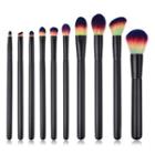 Set Of 10: Makeup Brush With Wooden Handle