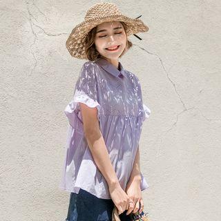 Collared Short-sleeve Blouse