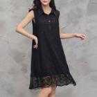 Lace Sleeveless Polo Shirtdress