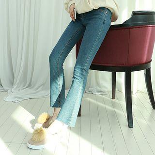 Brushed Fleece Boot-cut Jeans