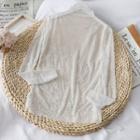 Rhinestone Mock-neck Sheer Top White - One Size