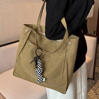 Pocket Detail Tote Bag / Bag Charm / Set