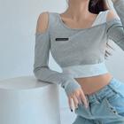 Details Mock Two-piece Crop T-shirt In 5 Colors