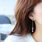 Rhinestone Eye Dangle Earring / Metal Bar Earring / Flower Bracelet / Set