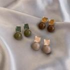 Acrylic Square & Bead Dangle Earring