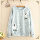 Rabbit Applique Dotted Pullover