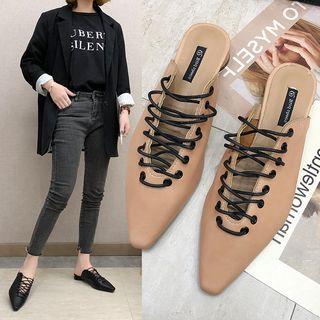 Strappy Low Heel Pointed Mules