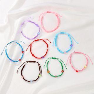 Flower Acrylic Woven String Bracelet
