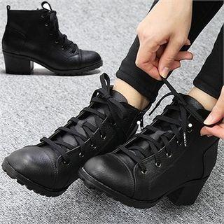 Block-heel Ankle Military Boots