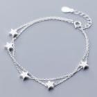 925 Sterling Silver Star Layered Bracelet S925 Silver - Silver - One Size