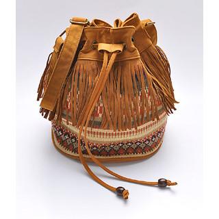 Nordic Print Shoulder Bag With Fringe Terra Cotta - One Size