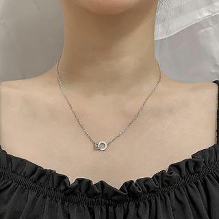 Cz Hoop Necklace Silver - One Size