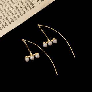 Pearl Long Ear Line Earring As Shown In Figure - One Size