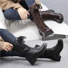 Genuine-leather Military Mid-calf Boots