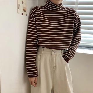 Cowl-neck Striped Sweater