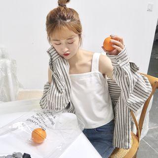 Plain Slim-fit Cropped Sleeveless Top