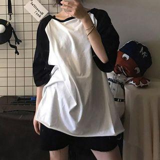 Raglan-sleeve Oversize Top / Elastic-waist Shorts