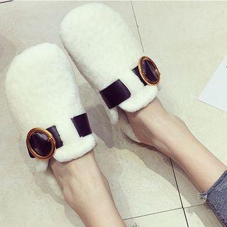 Buckled Velvet Clogs