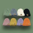 Bee Embroidered Cable Knit Beanie
