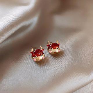 Ox Faux Crystal Alloy Earring 1 Pair - Gold - One Size