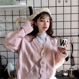Long-sleeve Lace Top / Button Cardigan