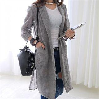 Single-breasted Linen Blend Coat