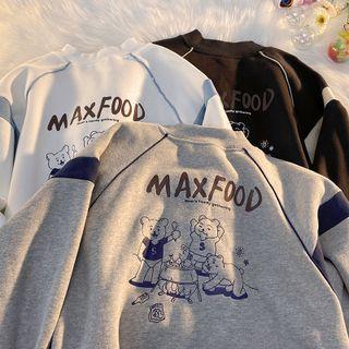 Cartoon Bear Print Jacket