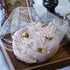 Wedding Fascinator With Veil Fascinator - Mauve Pink - One Size