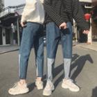 Couple Matching Embroidered Straight-fit Jeans