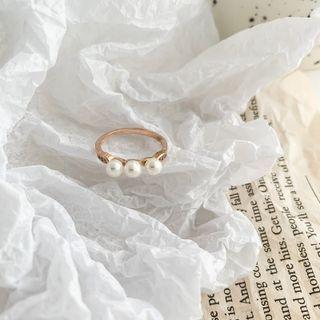 Faux Pearl Ring 16 - Rose Gold - One Size