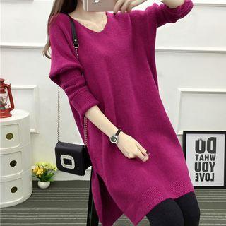 Oversize Side-slit Long Sweater