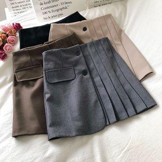 Irregular Pleated Mini A-line Skirt
