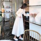 Plain Woolen Lace Up Dress
