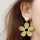 Wooden Bead Acrylic Flower Dangle Earring