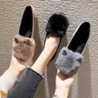 Cat Ear Pointy Toe Furry Flats