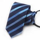 Striped No Tie Neck Tie Stripe - Blue - One Size