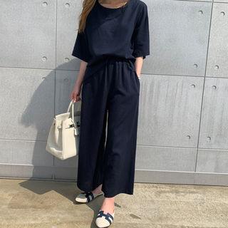 Relaxed-fit Linen Blend Top & Pants Set