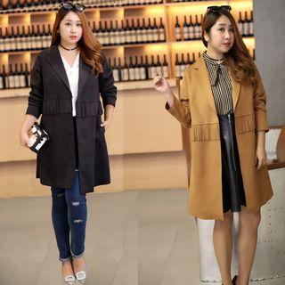 Fringed Faux Suede Long Jacket