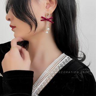 Rhinestone Bow Drop Earring (various Designs)