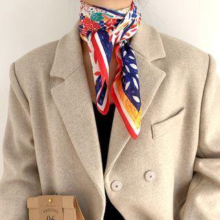 Printed Silk Scarf Red - 65x65cm - O201