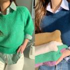 Raglan-sleeve Cropped Sweater