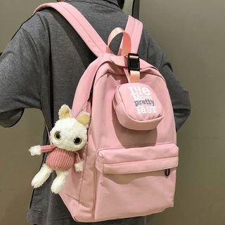 Letter Buckled Nylon Backpack