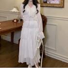 Set: Flared-cuff Ruffled A-line Dress + Camisole (various Designs)