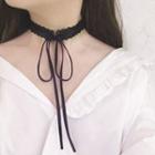 Ribbon Velvet Choker 1 Pc - Black - One Size