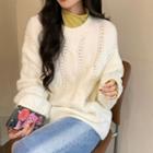 Plain Cable Knitted Sweater