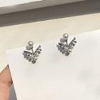 Faux Pearl Rhinestone Earring 1 Pair - Silver - One Size