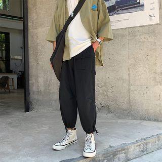 Pocket Harem Pants With Drawstring