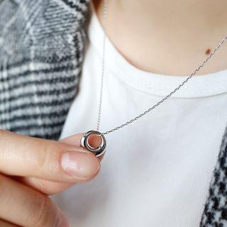 925 Sterling Silver Pendant Necklace Platinum - One Size