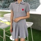 Short-sleeve Heart Print Dress