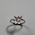 Devil Moonstone Alloy Open Ring Silver - One Size